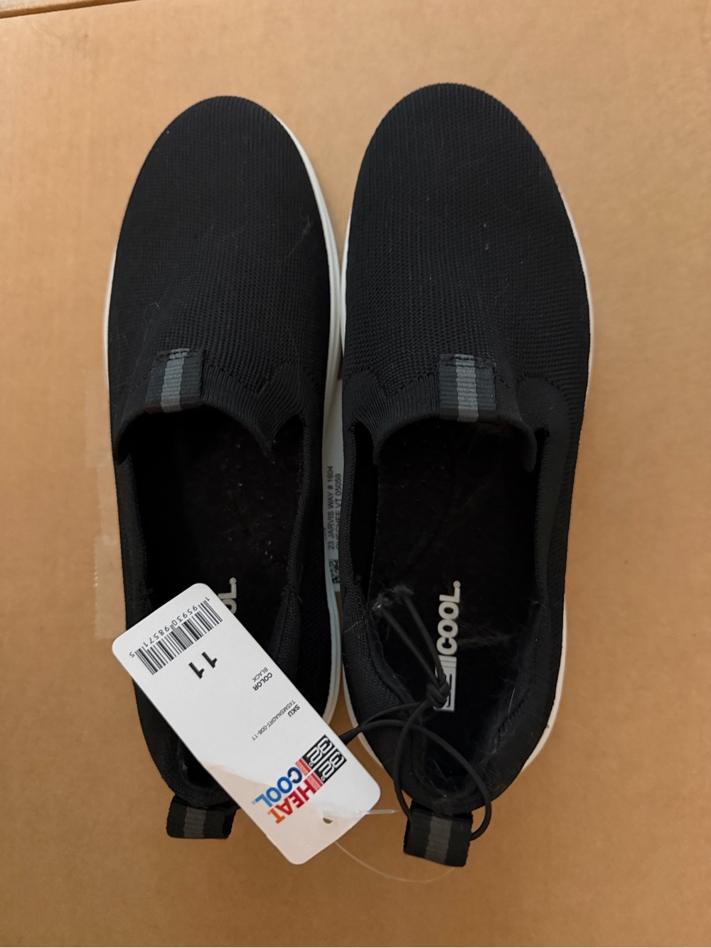 32 Degrees Black Knit Slip-On Loafers with White Sole